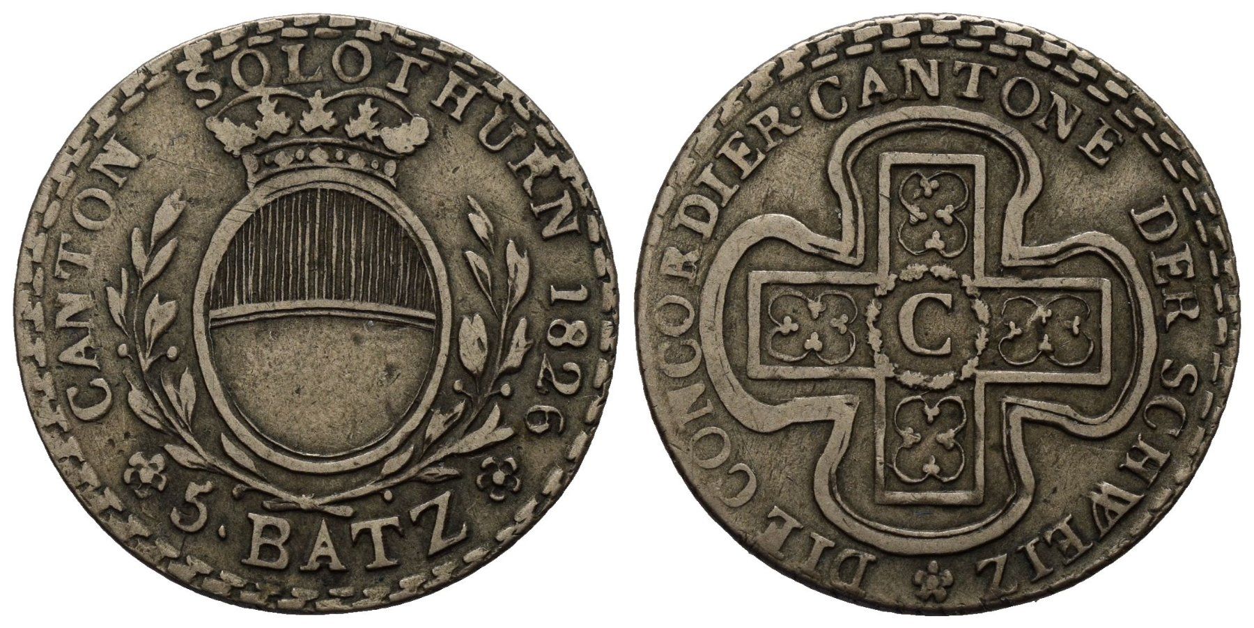 Tutti le monete: Solothurn 5 Batzen 1826  /2009 – Usato da Trimbach venduto da Solothurn1