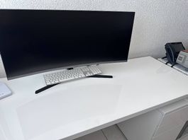 Schreibtisch weiss inkl. Korpus (3 Schubladen)