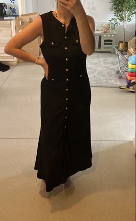 schwarzes Sommerkleid mit goldenen Knöpfen Gr. M