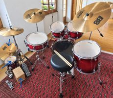 Batterie rouge 22" MAPEX MARS BIRCH 6 fûts avec hardware