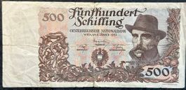 500 Schilling Banknote - Rarität aus Oesterreich, 1953
