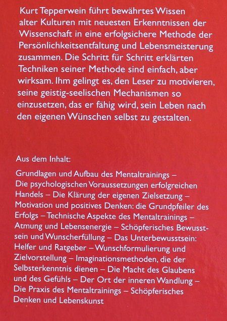 Libri: Kraftquelle Mental Training - Kurt Tepperwein – Usato da Schlatt TG venduto da annesbuecher 1