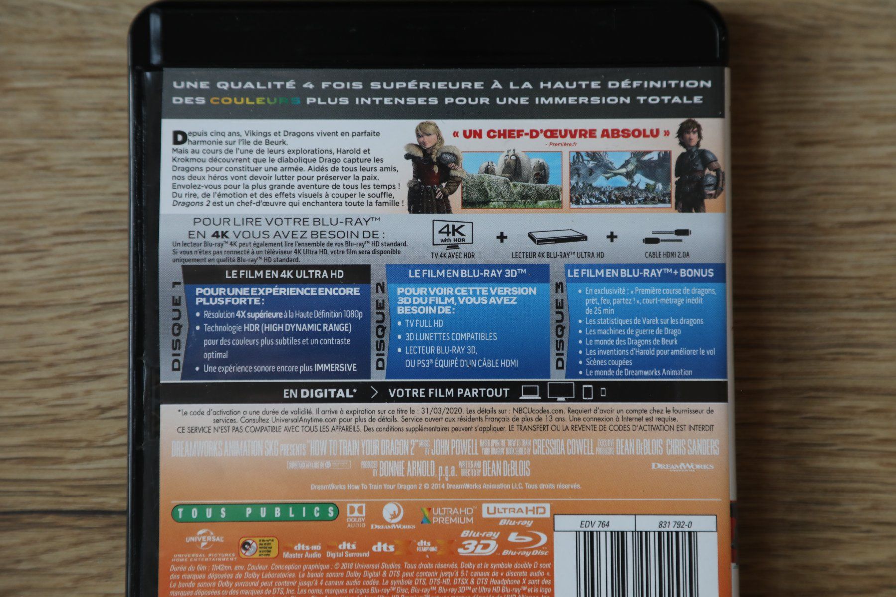 Tutti i DVDs: 4K Bluray DRAGONS 2                  FR EN DE – Usato da Porrentruy venduto da tupatup 1