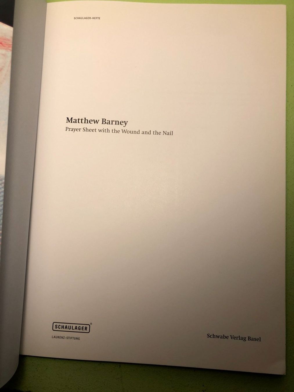 Libri: Matthew Barney: Prayer Sheet with Wound – Usato da Zürich venduto da allp 1