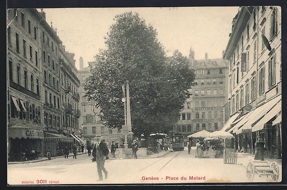 Ansichtskarten: AK Genève, Place du Molard, 1906 – Gebraucht aus Berlin von bartko-reher