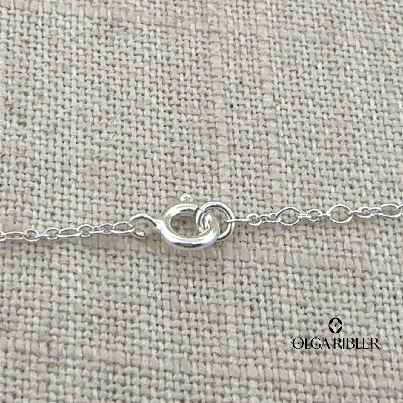 Olga Ribler Ketten: Silberkette fein 2 mm mit Topas 45 cm – Neu (gemäss Beschreibung) aus Luzern von Schmuckoutlet 7
