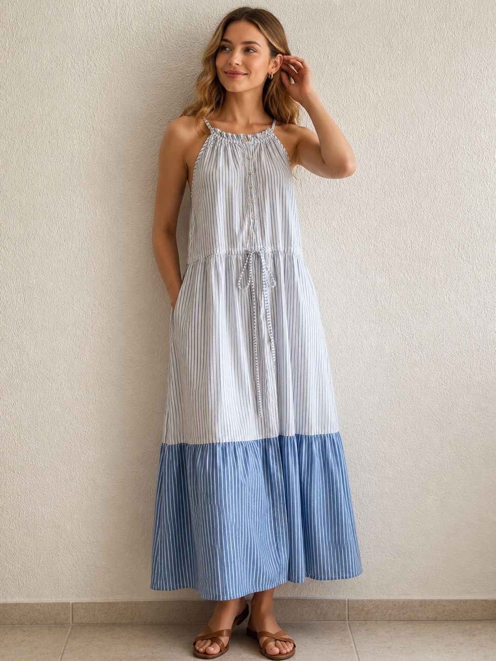 Massimo Dutti Vestiti: Einmal getragenes Roman Baumwolle Kleid – Nuovo (secondo la descrizione) da Wettingen venduto da epe_9vbf