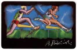 Hürdenlauf - Team Olympia 1992 - volle deutsche Telefonkarte