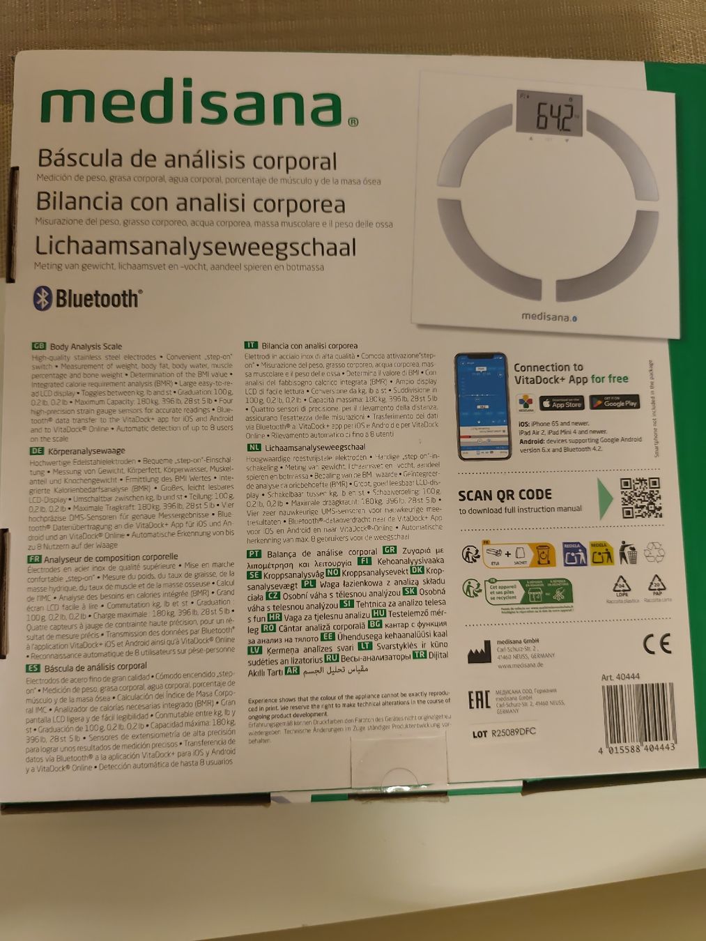 Medisana Bilance pesapersone: Medisana Körperanalysewaage BS 444 connect Bluetooth – Nuovo e nell'imballaggio originale da Gossau SG venduto da ds_5rsc 1