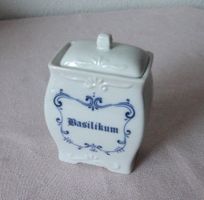 Küchen-Gewürz-Töpfchen mit Deckel "Basilikum" aus Keramik
