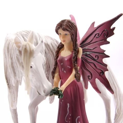Statuette: Märchenfee füttert weisses Einhorn – Nuovo e nell'imballaggio originale da Menzingen venduto da fairy123 5
