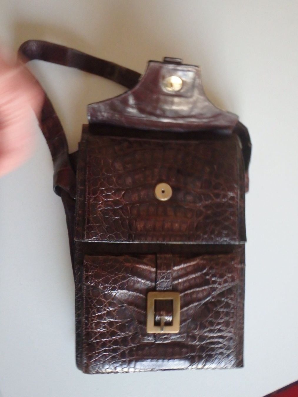 Borse: Vintage echt Kroko Herren oder Damen Tasche mit Doppelfach – Usato da Schöfflisdorf venduto da pullux 4