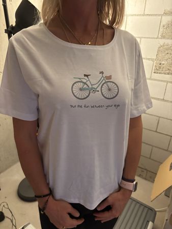 T-Shirt weiss Fahrrad Motiv neu in verschiedenen Grössen
