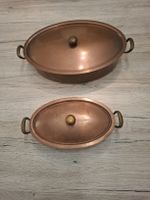2 Spring Kupferpfannen im Set oval mit Deckel gebraucht