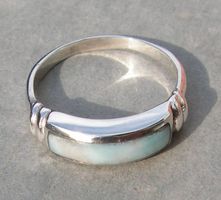 ♥ RING / LARIMAR - ATLANTIS STEIN / UNISEX / GROSSE 60 ♥