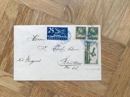 1924. Flugpostbeleg nach Brütten. Mit Abart 8Ab.1!!!