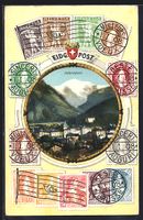 Interlaken, Panorama im Passepartout mit
