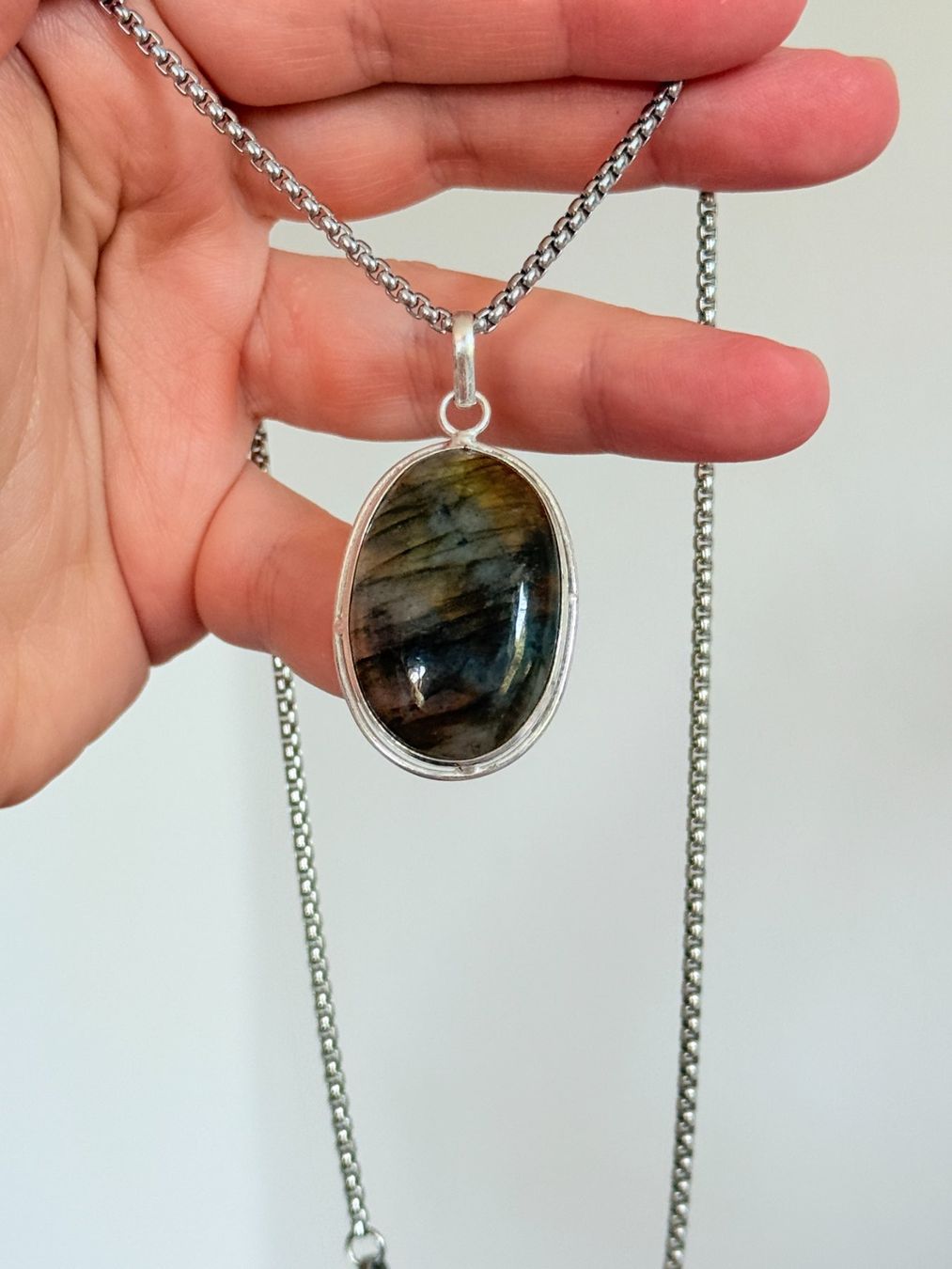 Ketten: Collier avec labradorite - Élégant & Naturel! – Neu und originalverpackt aus Genève von AWWA 6