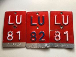 Lot mit 3 Stk. alten Velonummern (1981/82)