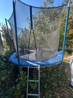 Gartentrampolin blau mit Sicherheitsnetz gebrauchter Zustand