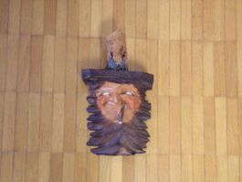 Holz Kopf Figur   Waldschratt