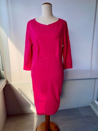 Handgefertigtes Jersey-Kleid Pink – Gr. 42 – Unikat