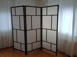 Paravent, blanc/noir