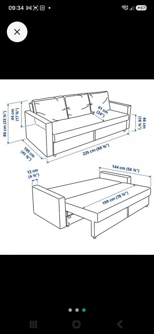 Ikea Sofas: Bettsofa (3er Sofa) Ikea blau – D'occasion à Horgen par caipiman 1