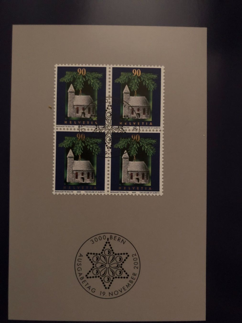 Tutti i francobolli: FDC PTT Weihnachtskarte 2002,  Bern 19. November 2002 – Nuovo (secondo la descrizione) da Landquart venduto da interesse63 2