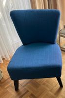 Eleganter Polstersessel / Fauteuil in Blau/Petrolblau