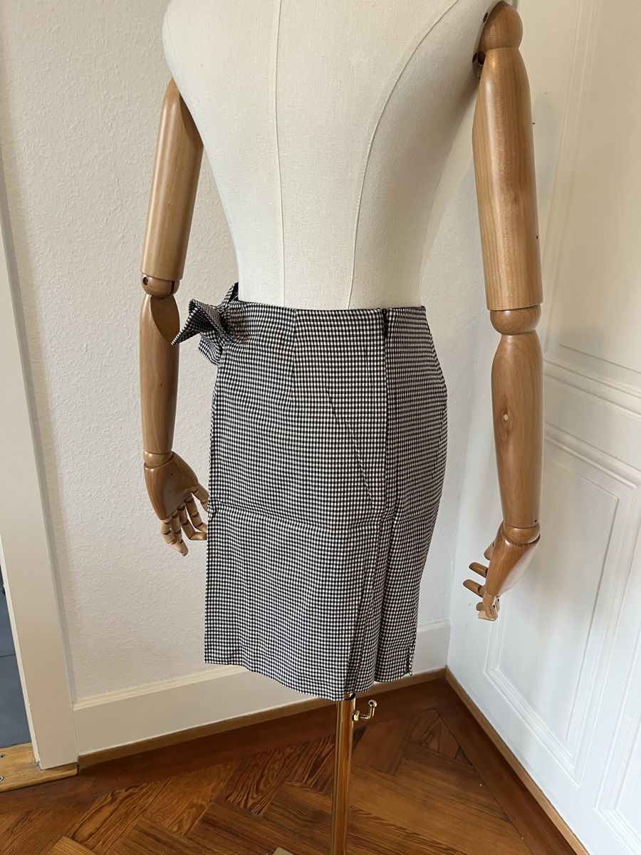 Massimo Dutti Gonne: Massimo Dutti Skirt Size 36 Gingham Bow-Tie Black/White – Usato da Mies venduto da Nib2011 2