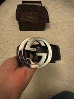 Gucci Gürtel Leder schwarz mit Logo Schnalle gebraucht