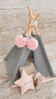 Mini-Tipi mit Kissen Puppenzelt  - für das Puppenhaus