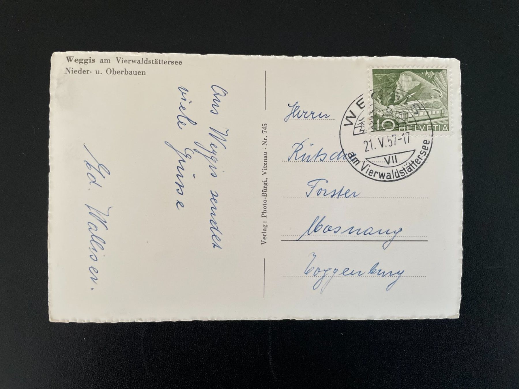 Cartoline postali: AK LU Kurort Weggis, 1957 – Usato da Thal venduto da Danny82 1