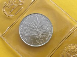 Sehr schöne 500 Lire Costituzione 1988