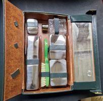 Vintage Reise-Necessaire, Leder, 70er Jahre, 26x15 cm, Top!