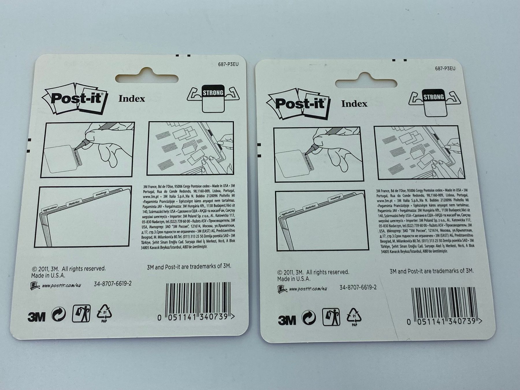 Sticker: 2x Post-it Index Strong 85.7mm x 69.8mm – Nuovo e nell'imballaggio originale da Langwiesen venduto da Restposten-24 1