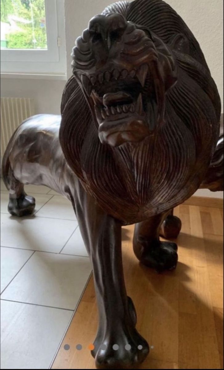 Skulpturen & Statuen: Löwen Paar aus Teakholz – Gebraucht aus Biel/Bienne von Katja01112 1