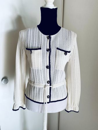 MAJE: Couture-Jacke, Wollweiss, Nr. 2, S-M, NP 325