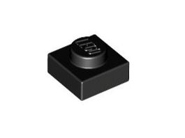 LEGO - 100x Black Plate 1x1 - 3024 - NEW