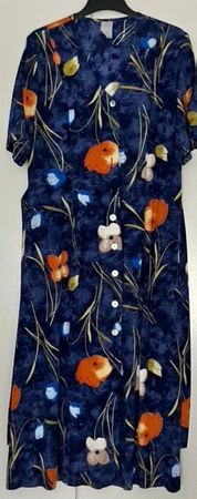 Robe d'été à fleurs bleues et orange taille 40- 42 neuve