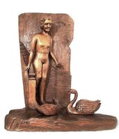 Grosse Holzskulptur von 1939 von Anton Kuriger