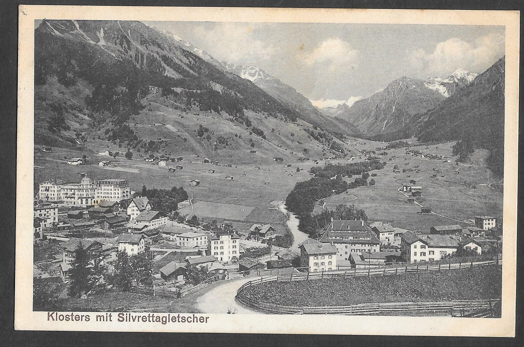 Cartes postales: Klosters Teilansicht mit Silvrettagletscher – D'occasion à Olten par clotaldi