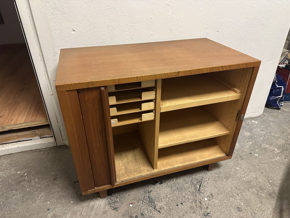 Kommoden: Mid-Century Rollfront-Sideboard / Archivschrank (Teak/Eiche) – Gebraucht aus Zürich von mywave 7