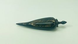 Amulett Horn oder Zahnstocher Behälter antik, handgeschnitzt