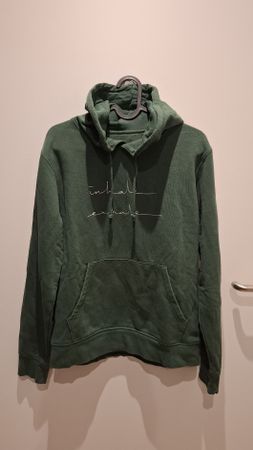 Forest Green Hoodie with "inhale exhale" Text, Size S