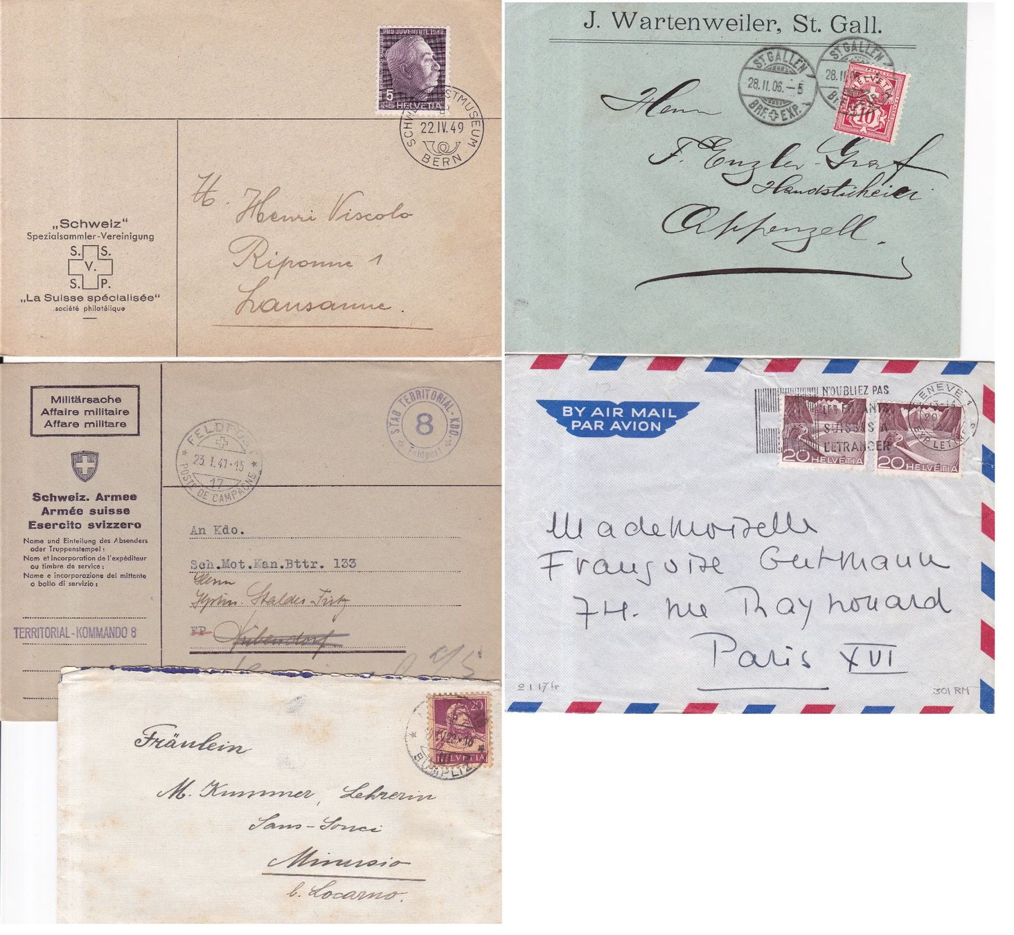 Alle Briefmarken: 44 Stk. Alte CH Briefe, Postkarten, Belege – Gebraucht aus Münchwilen AG von Nesar 6