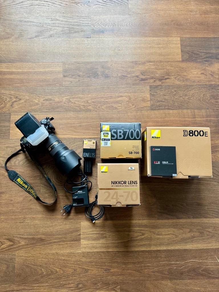 Nikon Kamera: DSLR-Set mit Nikon D800E, Objektiv, Blitz, 2 Akkus etc. – Gebraucht aus Wangen b. Olten von Braeggi