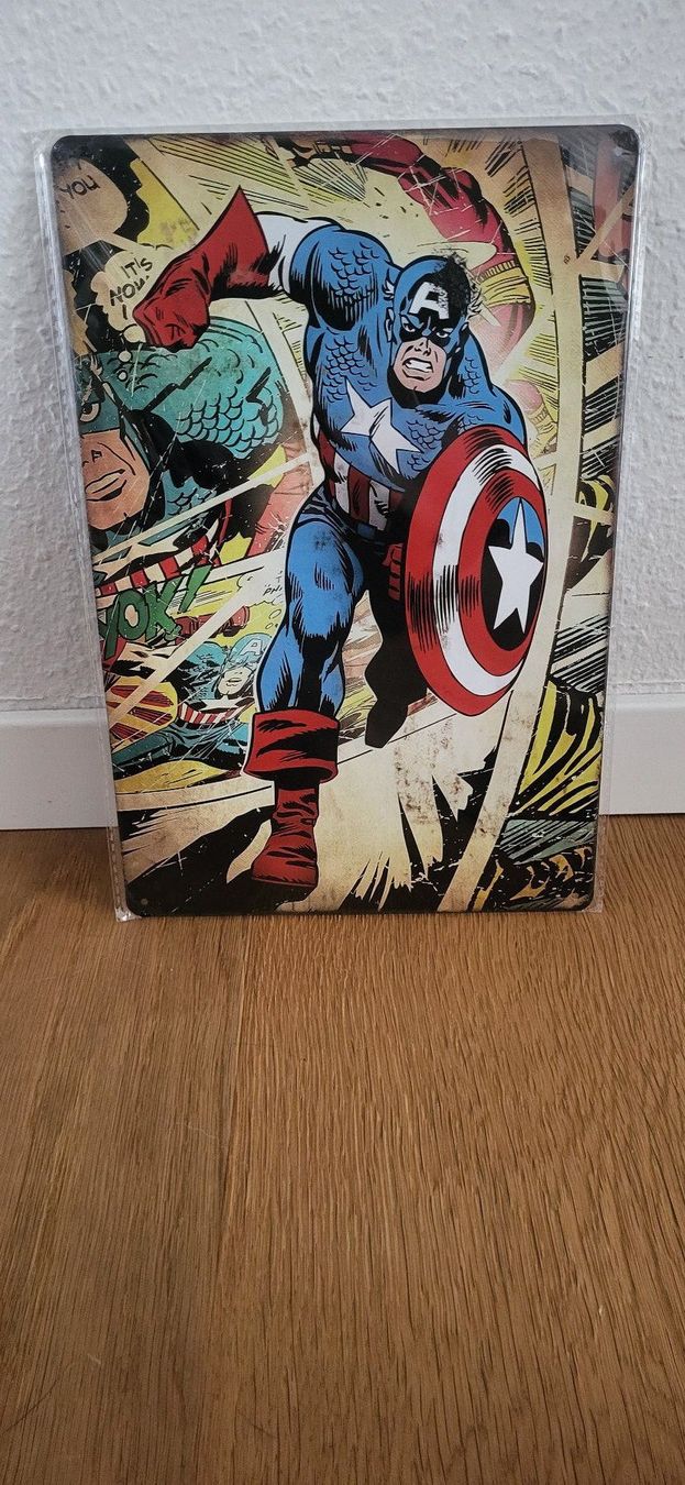 Insegne: Blechschild Captain America – Nuovo e nell'imballaggio originale da Münsingen venduto da Heroism2010