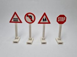 Lego 4x Verkehrsschilder / Schilder / Strassenschilder